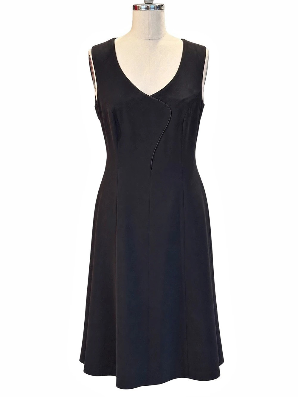 Giorgio Armani Black Sleeveless Midi Dress Size 44